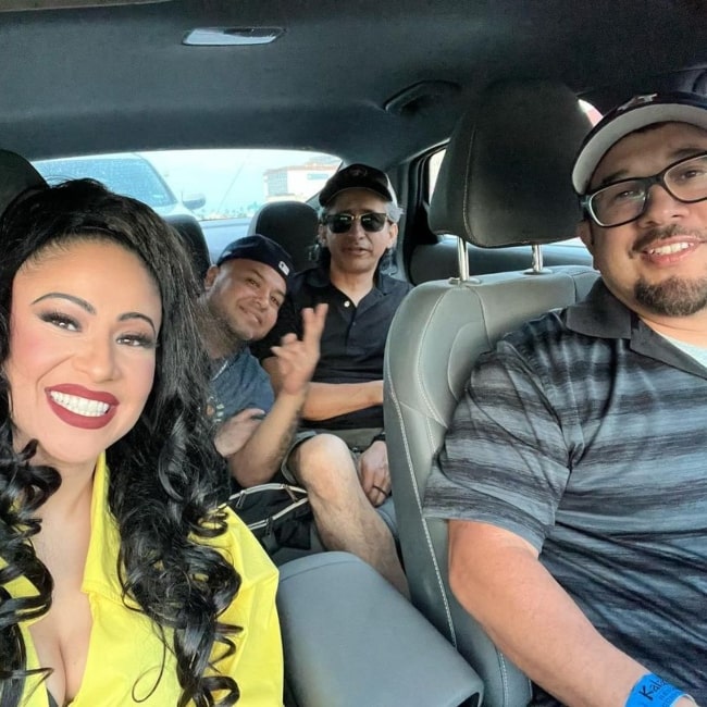 Amanda Solis as seen in a selfie with her touring team that was taken in June 2023, in Corpus Christi, Texas