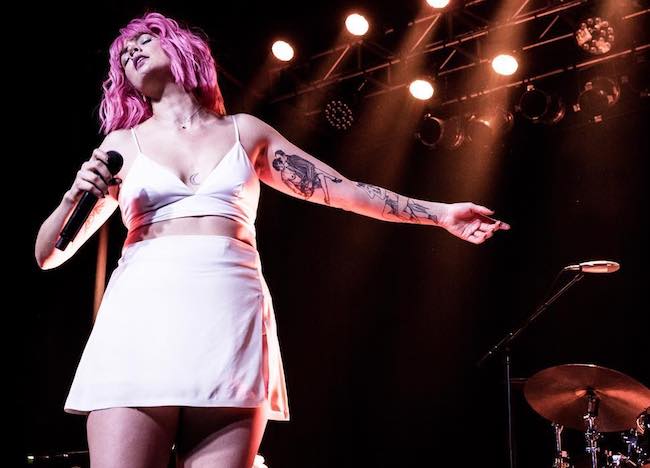 Betty Who while performing in a concert in March 2018