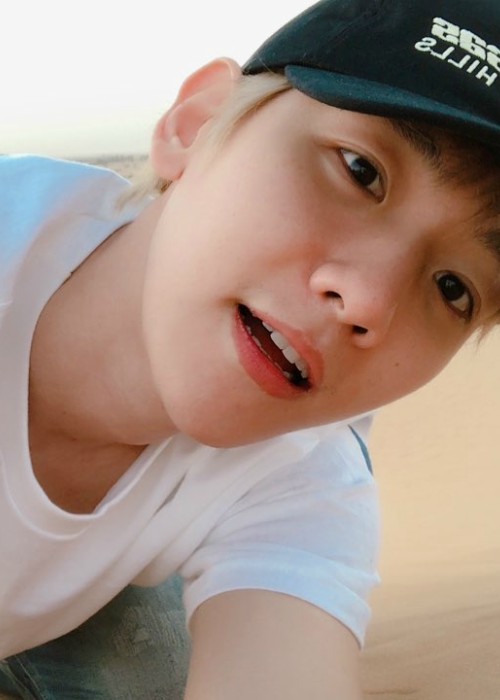 Byun Baek-hyun in a selfie in January 2018