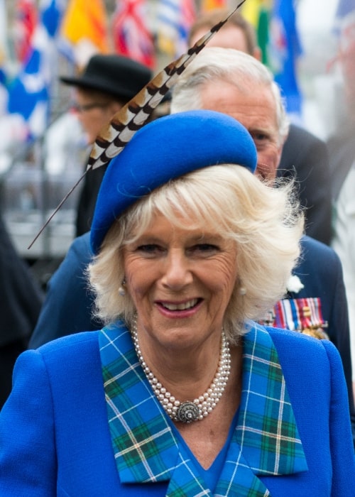 Camilla, Duchess of Cornwall pictured while chatting with Royal-watchers on Day 2 of the Royal Visit to Halifax, Nova Scotia, Canada in May 2014