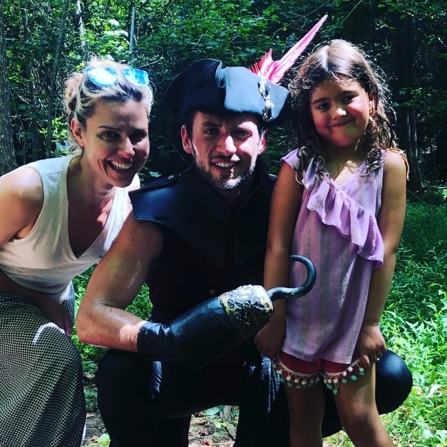 Cara Buono as seen with her family dressed up as Captain Hook, Peter Pan and the crew at Serenbe Playhouse in August 2018