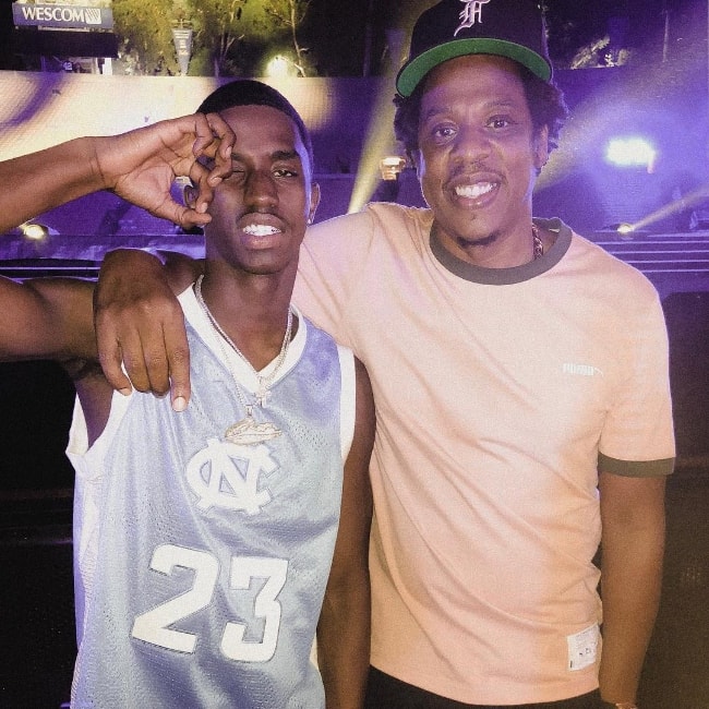 Christian Casey Combs (Left) as seen while posing for the camera alongside Jay-Z in September 2018