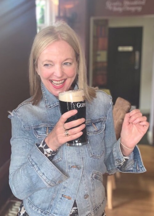 Clare Grogan as seen while enjoying a drink at a pub in March 2019