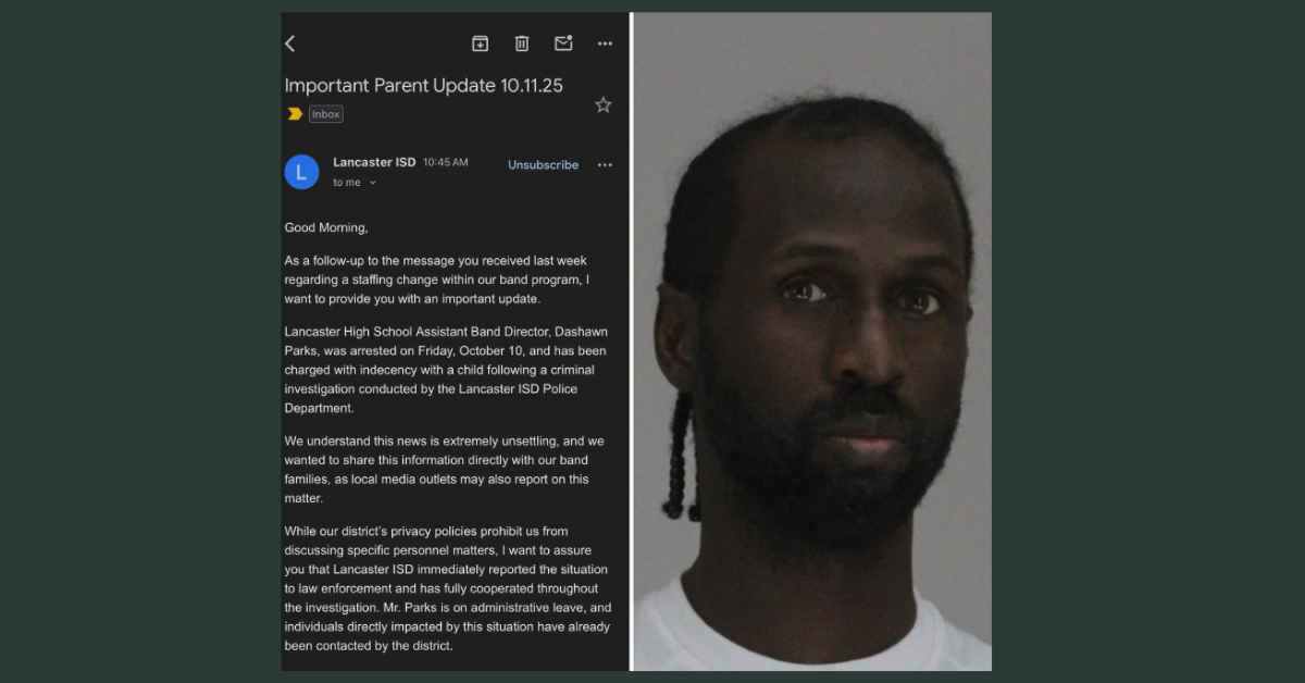 Lancaster High School Assistant Band Director Dashawn Parks Arrested for Indecency with a Child!