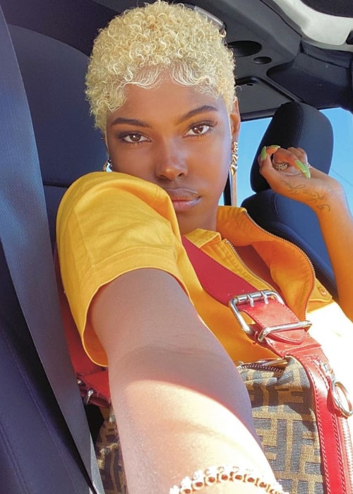 Diamond White in an Instagram selfie from July 2020