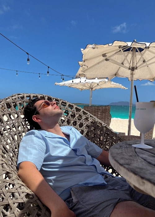 Elliot Grainge pictured while enjoying his time in Anguilla in March 2022