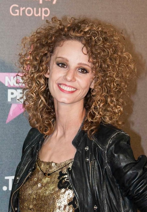Esther Acebo as seen while posing for the camera at the launch of a new television channel in Spain in September 2015