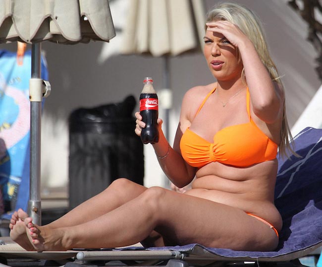 Frankie Essex enjoying cola before weight loss