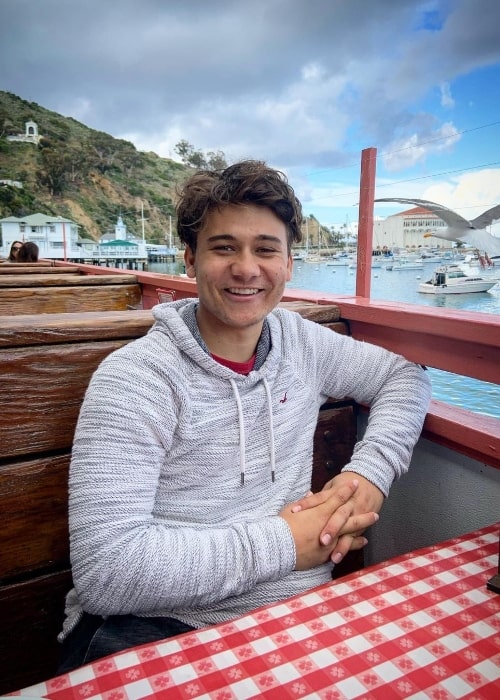 Grant Durazzo as seen while smiling for a picture in Avalon, California in March 2020