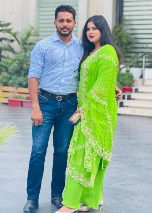 Harmanpreet Singh and Amandeep Kaur, as seen in April 2022