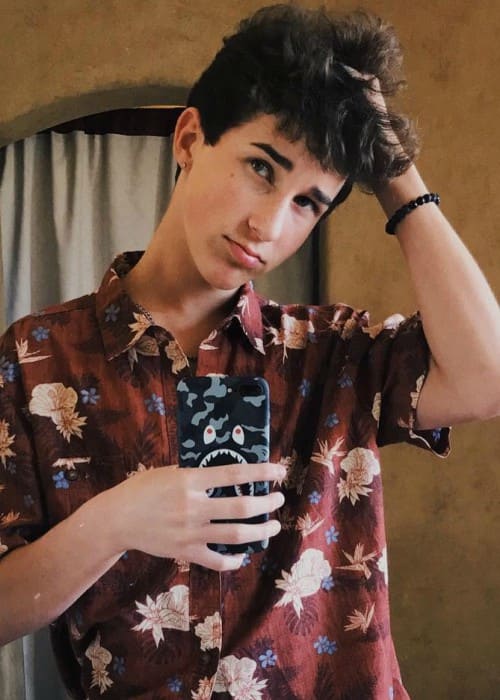 Hunter Rowland in a selfie as seen in September 2017
