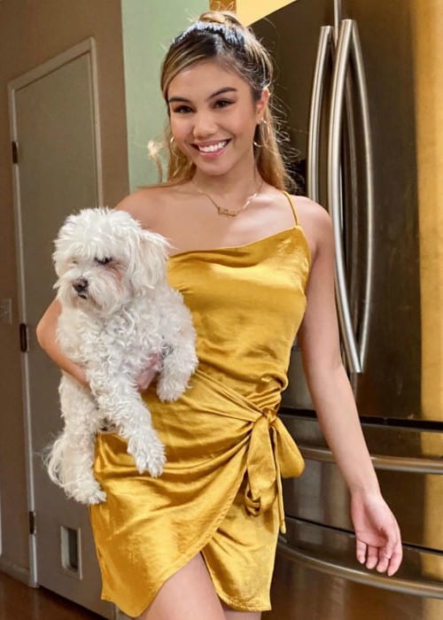 Jayka Noelle with her dog as seen in April 2020