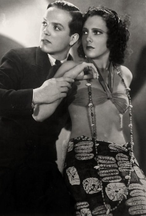 Jean Arthur as seen with Eric Linden in a publicity picture for 'The Past of Mary Holmes' (1933)