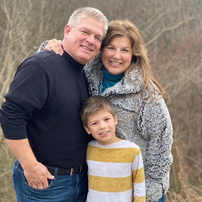 Jeb Bates as seen in a picture that was taken with his mother Katie and dad Gil Bates in February 2021