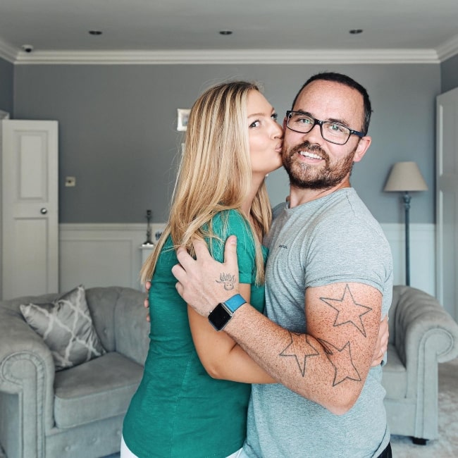 Jonathan Saccone-Joly as seen in a picture with his wife Anna Saccone-Joly in May 2020