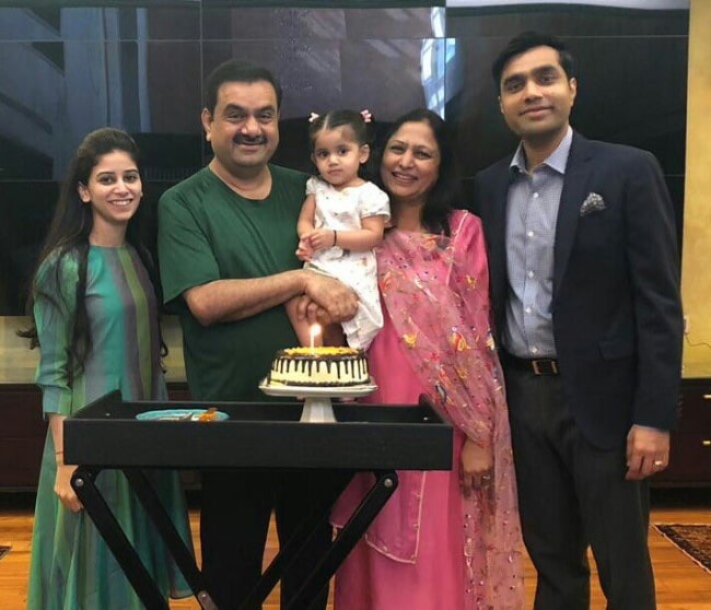 Karan Adani (Corner Right) as seen while posing for a picture alongside his family