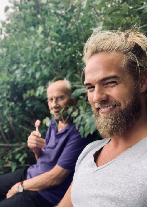 Lasse Lokken Matberg as seen in a selfie with his grandfather in August 2020, in Verdals&oslash;ra, Norway