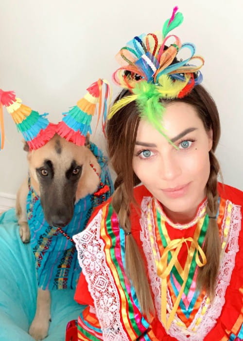 Lauren German with her dog as seen in May 2019