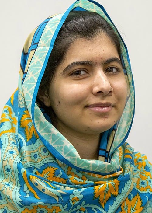 Malala Yousafzai at the International Development Secretary Justine Greening in October 2015