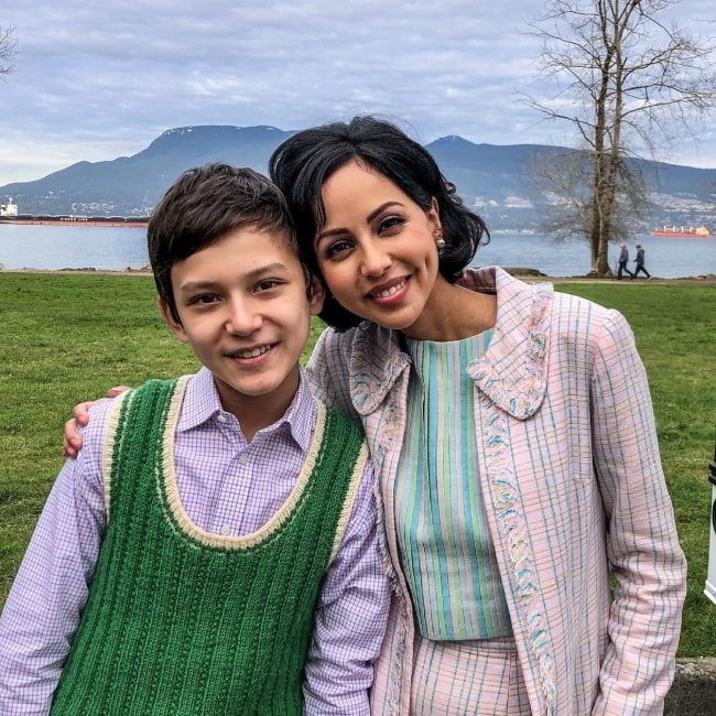 Mystic Inscho as seen in a picture that was taken in June 2021, with actress Gia Sandhu
