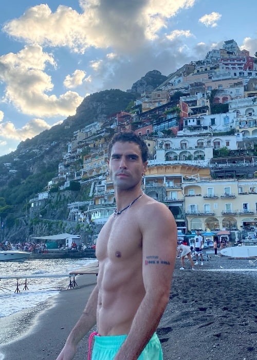 Nicol&aacute;s Furtado as seen while posing for a shirtless picture in Positano, Amalfi Coast, Italy in August 2022