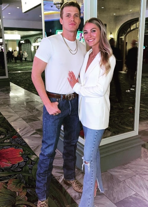 Parker McCollum and Hallie Ray Light McCollum in Las Vegas, Nevada in March 2022
