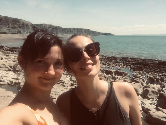 Ruby Bentall as seen while taking a selfie with Heida Reed in Wales, United Kingdom in June 2019