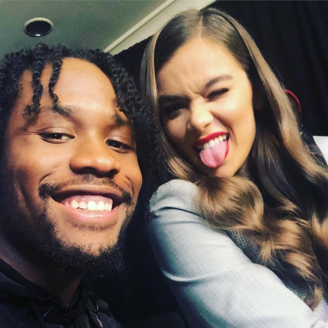 Shameik Moore in a selfie with Hailee Steinfeld in December 2018