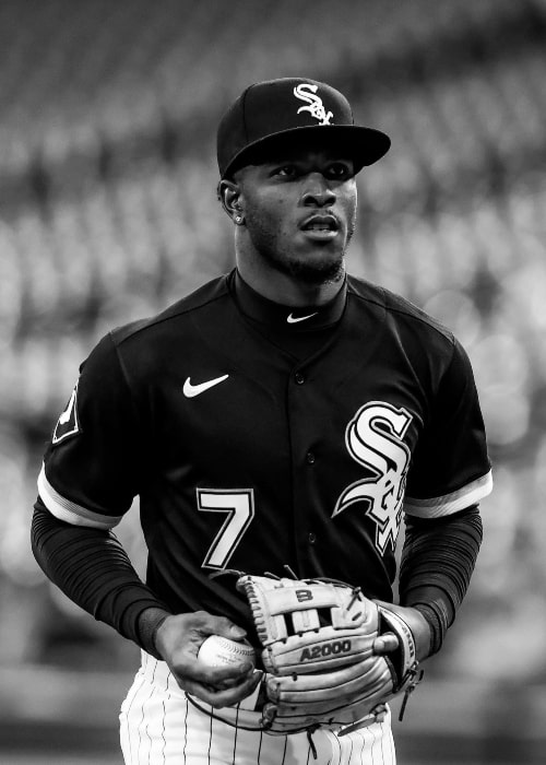 Tim Anderson as seen in a black-and-white picture in May 2023